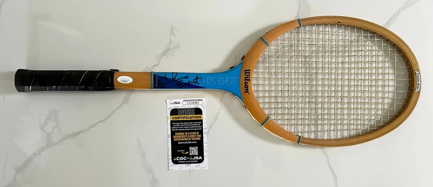 Chris Evert Signed Tennis Racquet JSA 2 COA