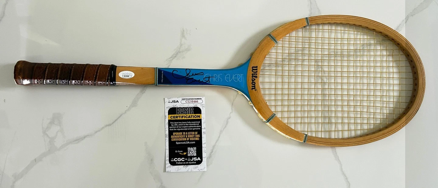 Chris Evert Signed Tennis Racquet JSA 1 COA