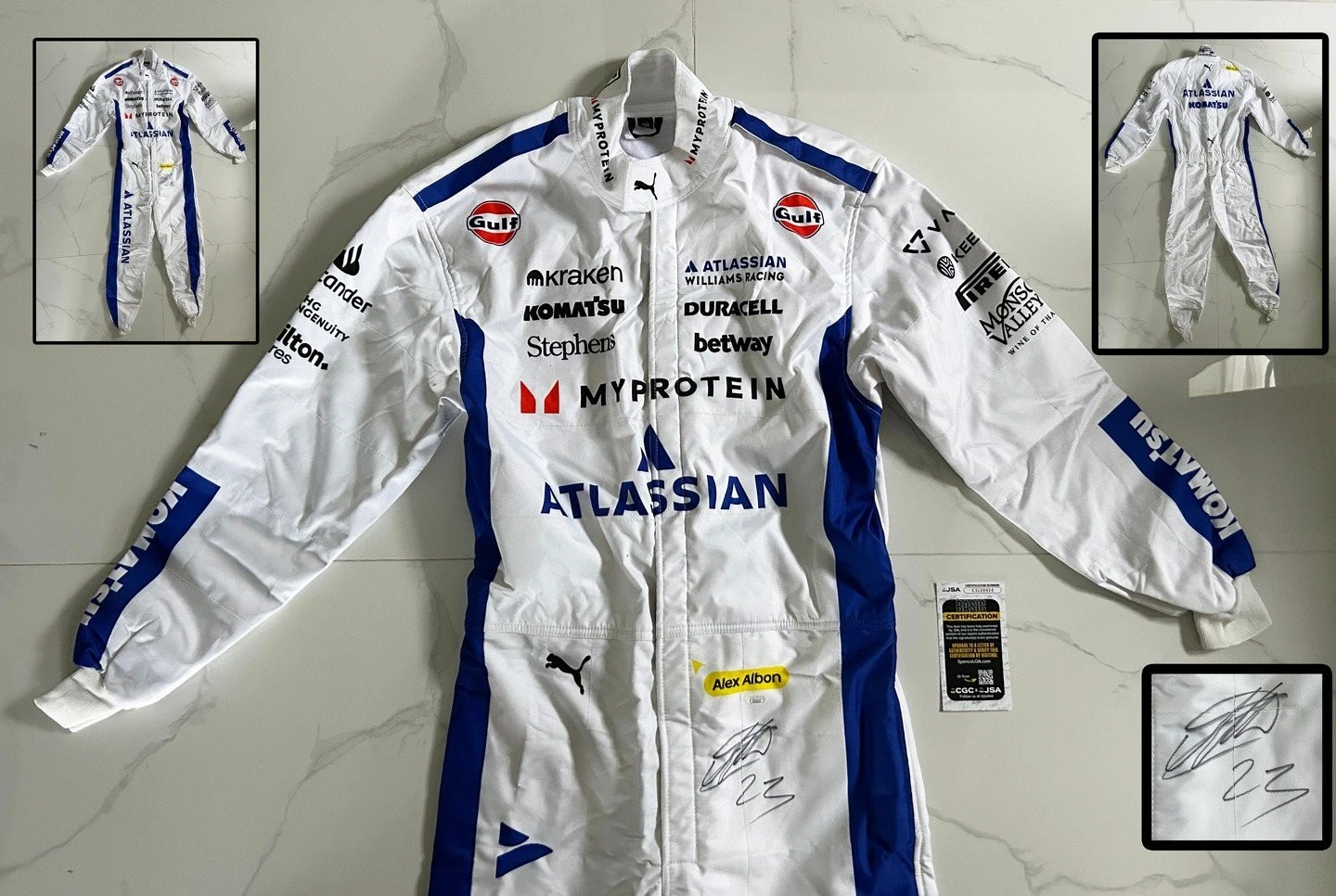 Alex Albon Signed Race Suit 2025 Season Williams Racing Formula 1 F1 JSA COA