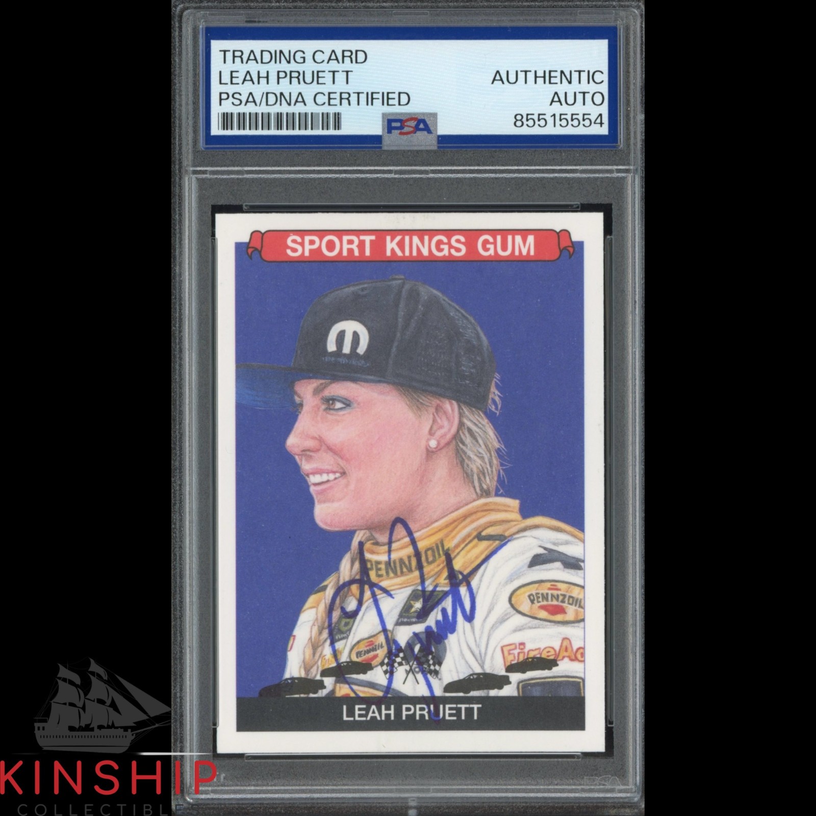 Leah Pruett signed 2020 Sport Kings Card PSA DNA Slab Drag Racing Auto C4702