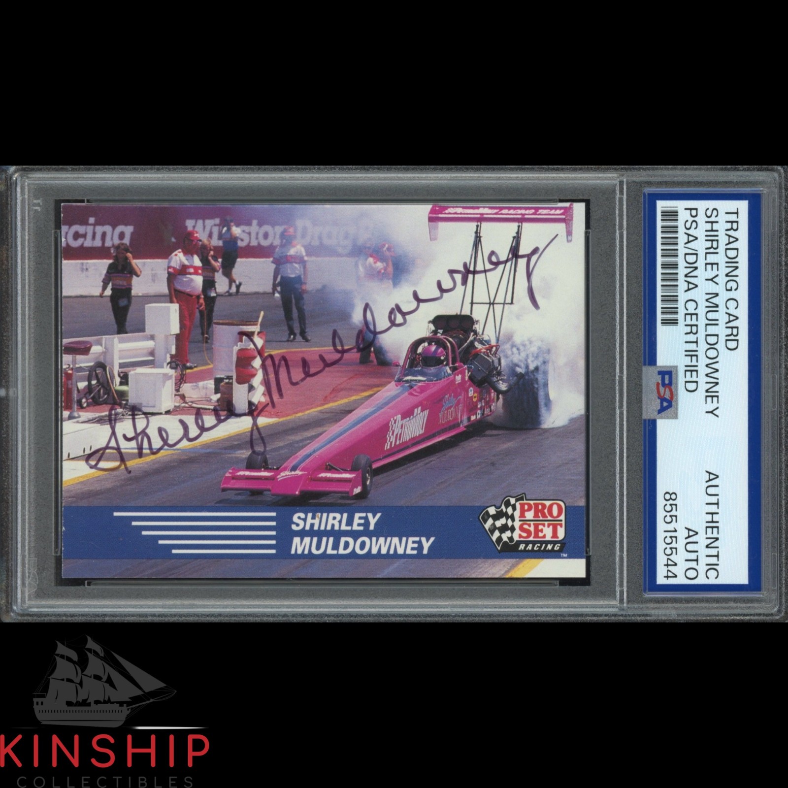Shirley Muldowney signed 1991 Pro Set Trading Card PSA DNA Slab NHRA Auto C4698