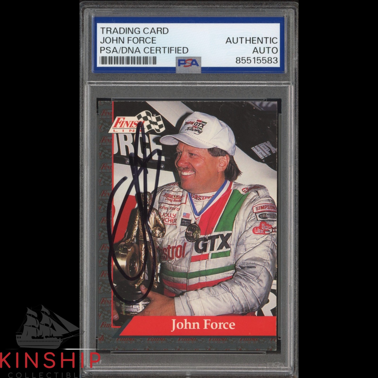 John Force signed 1993 Finish Line Card PSA DNA Slab NHRA Racing Auto C4612