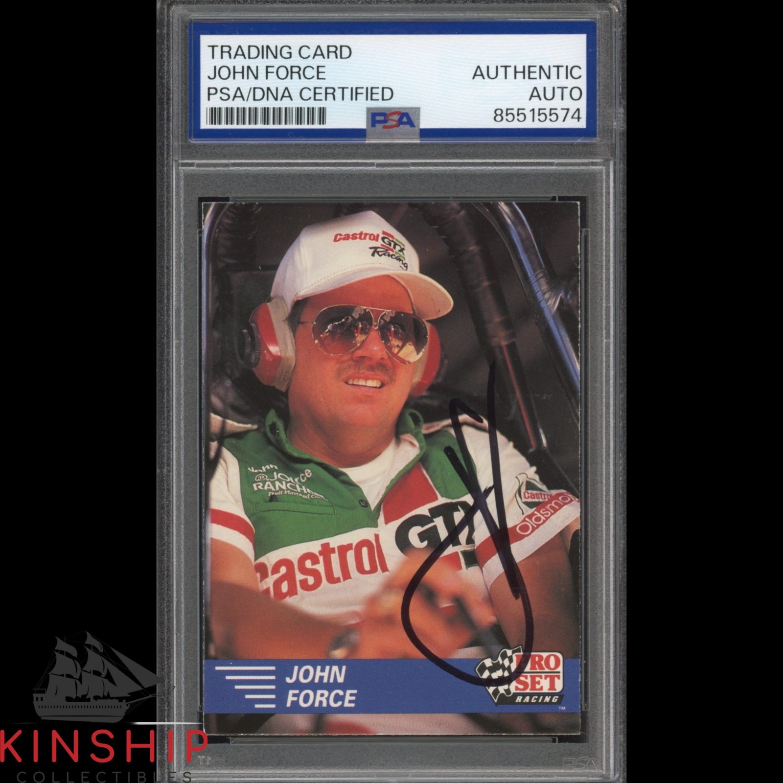 John Force signed 1991 Pro Set Trading Card PSA DNA Slab NHRA Racing Auto C4715