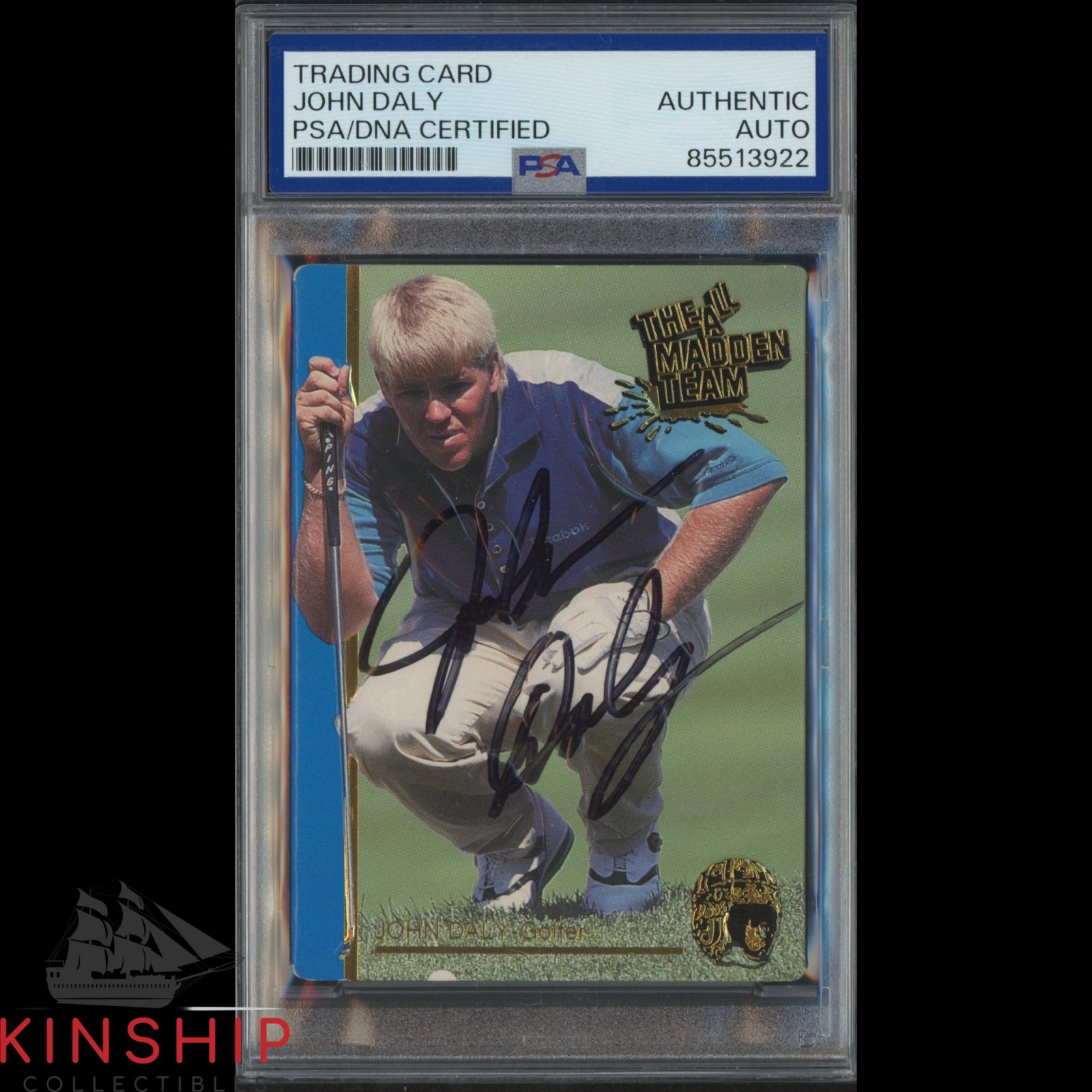 John Daly signed 1992 Action Packed Trading Card PSA DNA Slab Golf Auto C4740