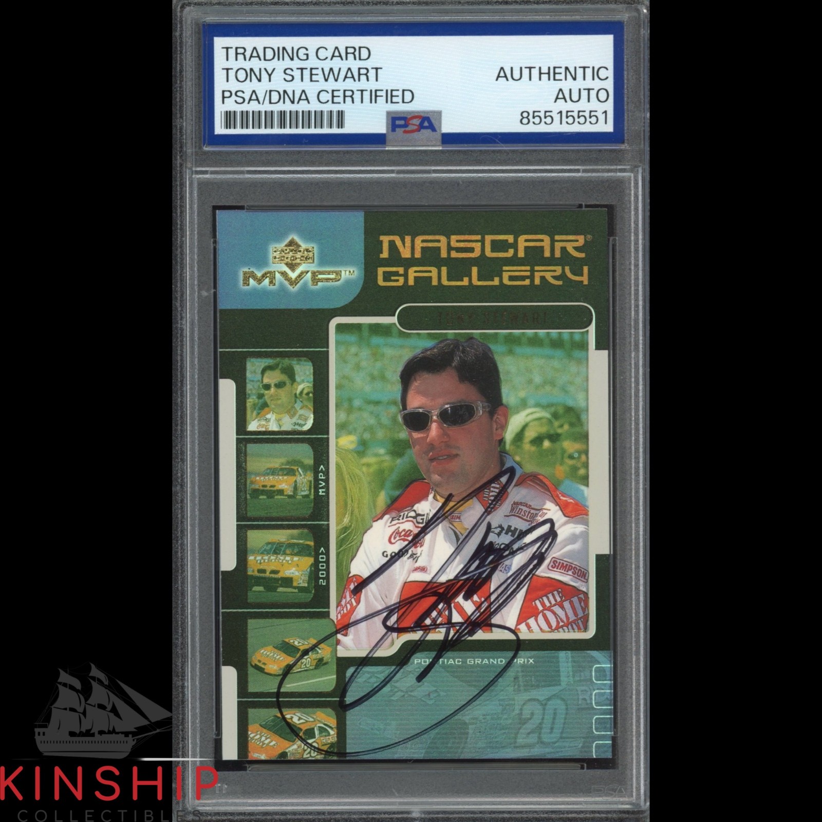 Tony Stewart signed 2000 Upper Deck Trading Card PSA DNA Slab NASCAR Auto C4719