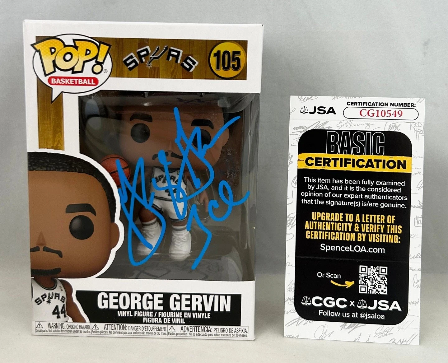George Gervin Signed Funko Pop San Antonio Spurs #105 JSA COA