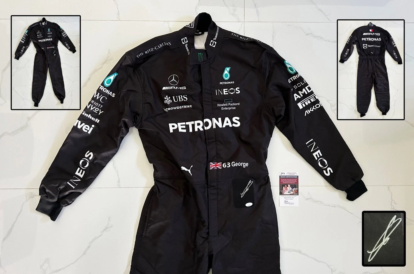 George Russell Signed Race Suit 2023 Season Mercedes Formula 1 F1 JSA 1 COA