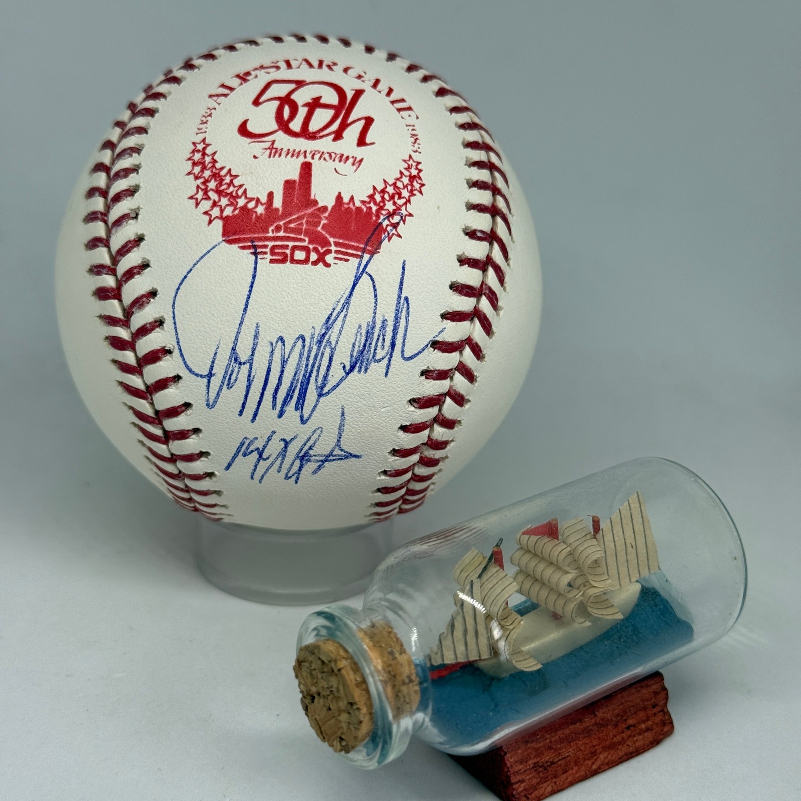 Johnny Bench signed Rawlings 1983 All Star Logo Baseball JSA COA Inscribed A3877