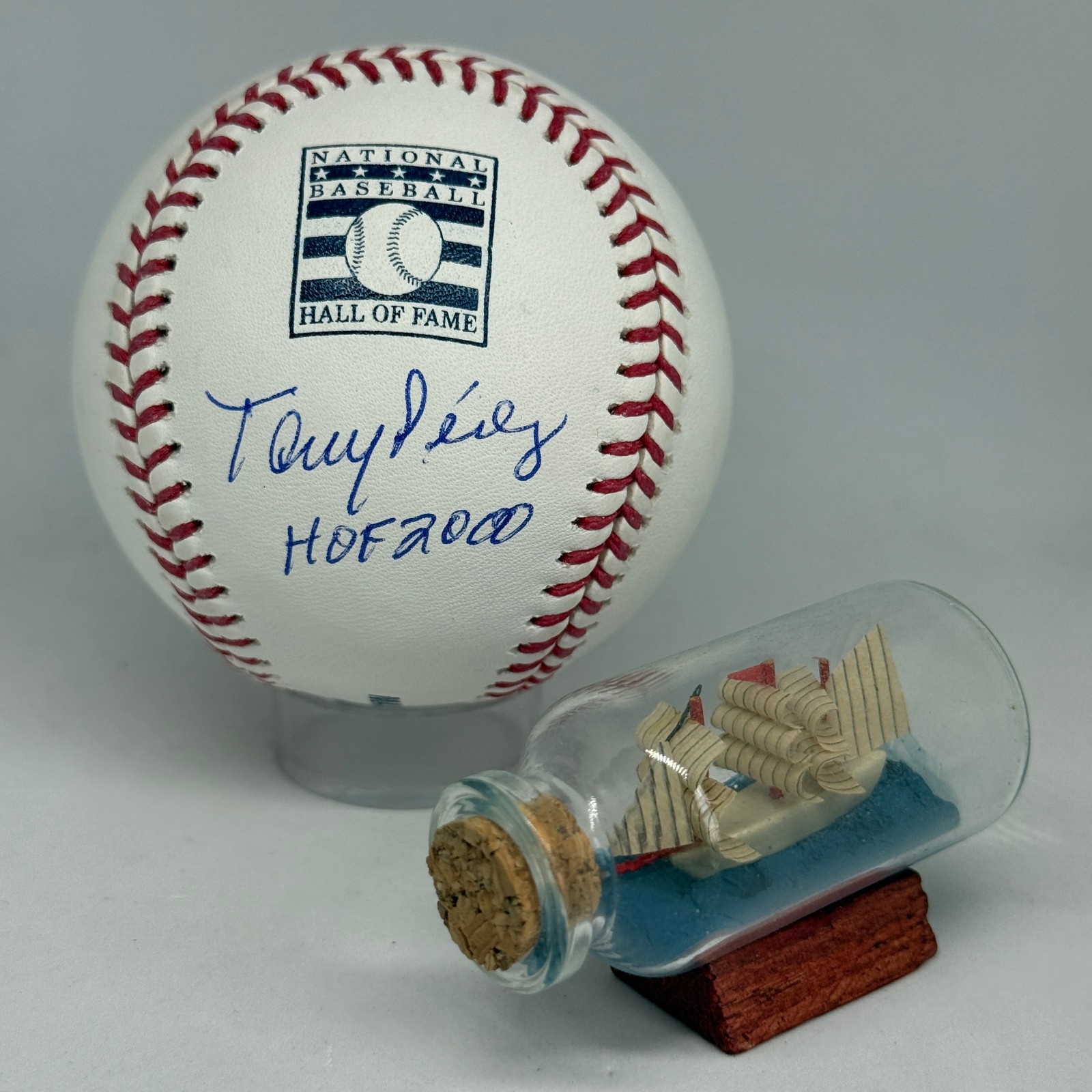 Tony Perez signed Rawlings HOF Logo Baseball JSA COA Inscribed Reds Auto A3872