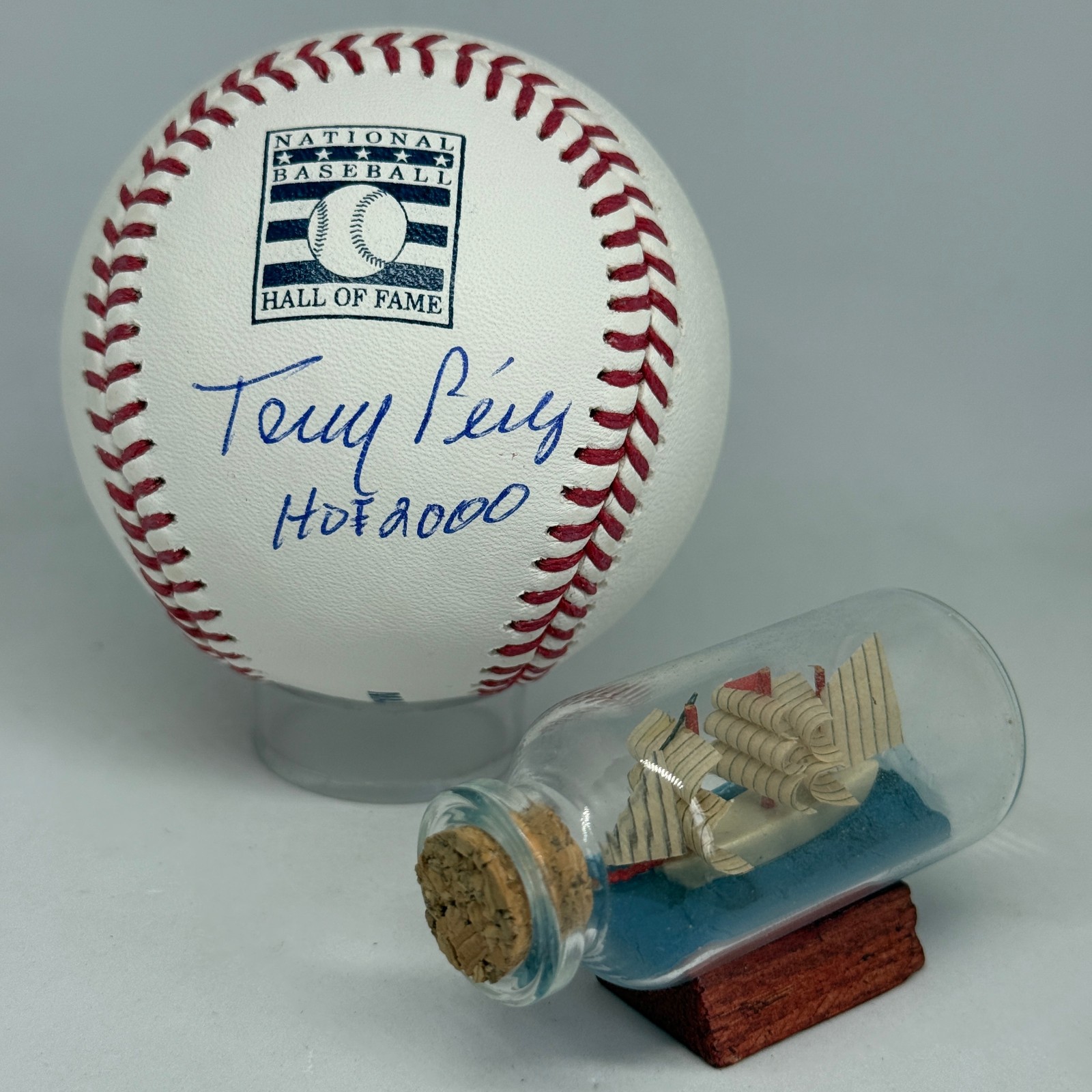 Tony Perez signed Rawlings HOF Logo Baseball JSA COA Inscribed Reds Auto A3873