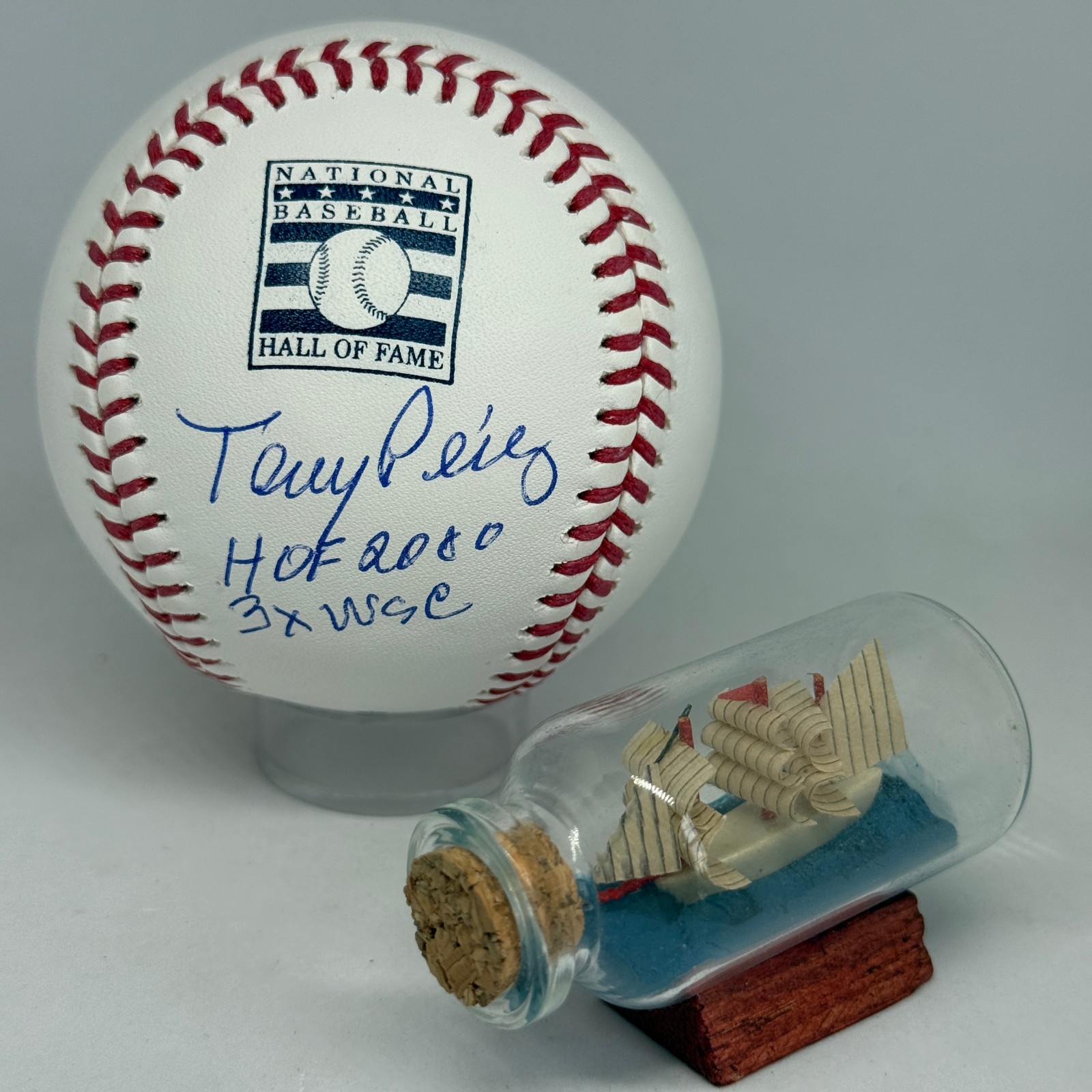 Tony Perez signed Rawlings HOF Logo Baseball JSA COA Inscribed Reds Auto A3870