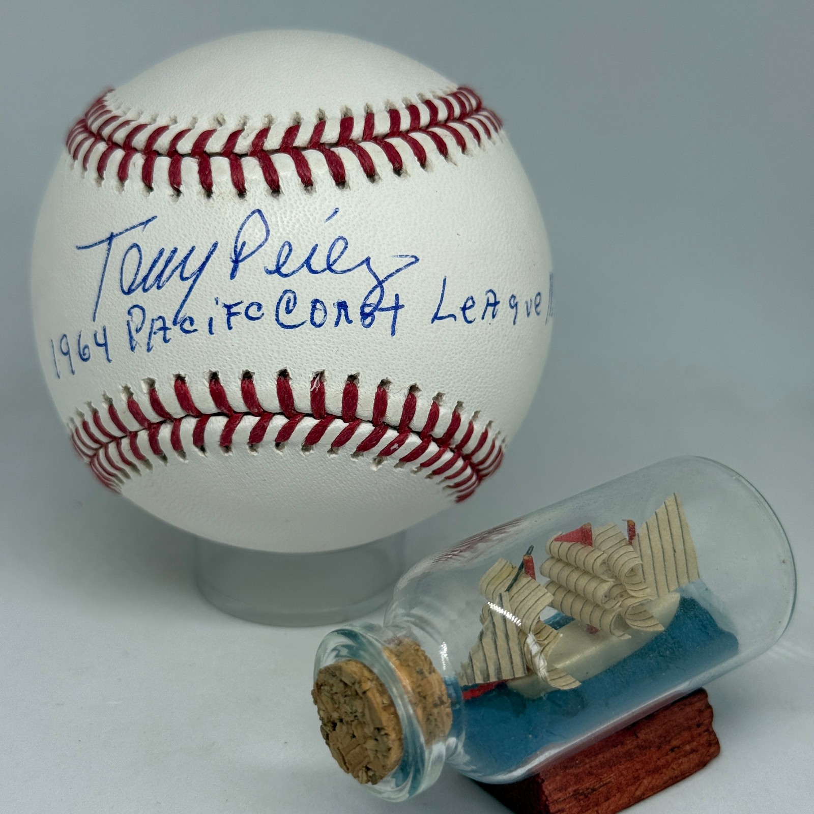 Tony Perez signed Rawlings OML Baseball JSA Inscribed Pacific Coast MVP A3866