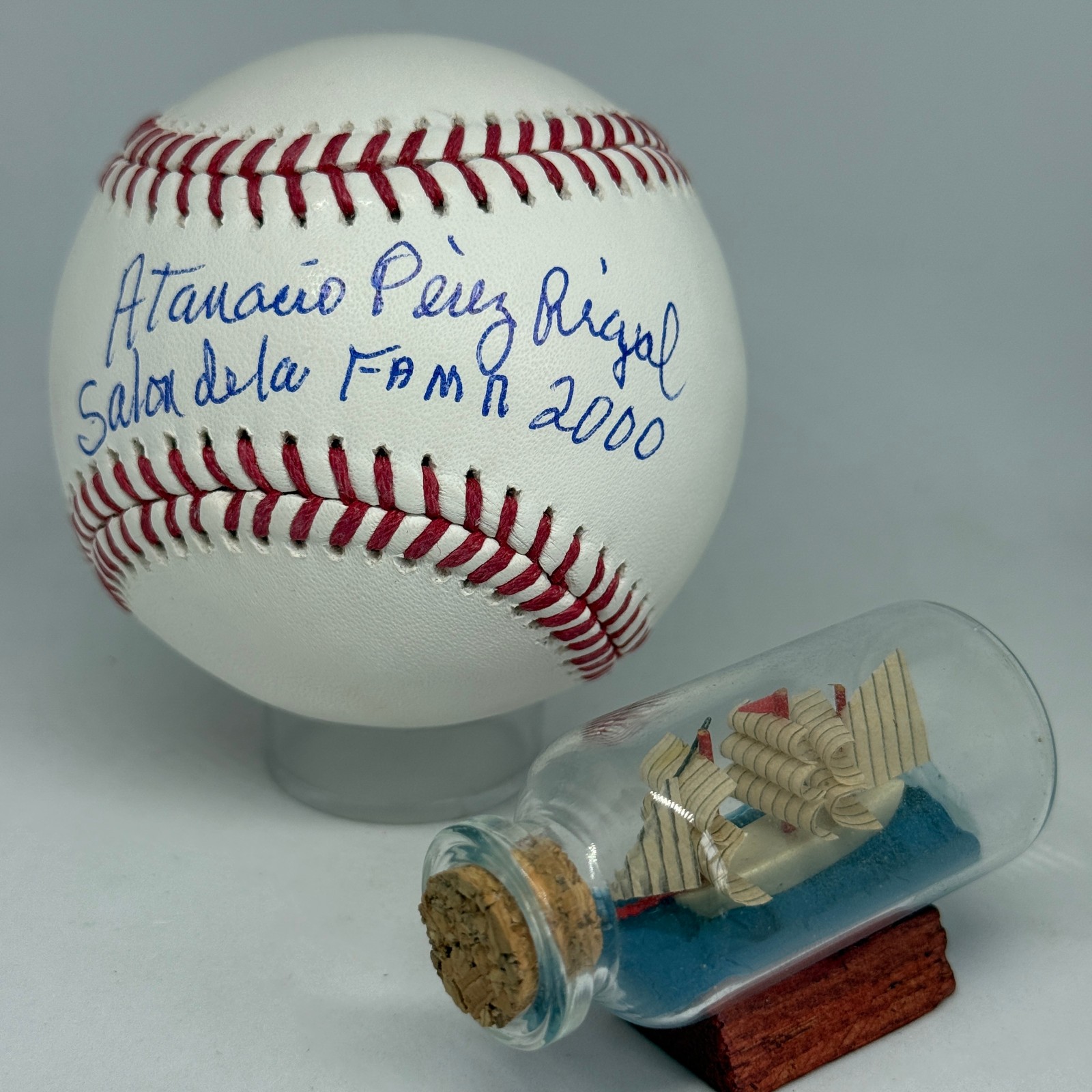 Tony Perez signed Rawlings OML Baseball JSA Inscribed Spanish Full Name A3869