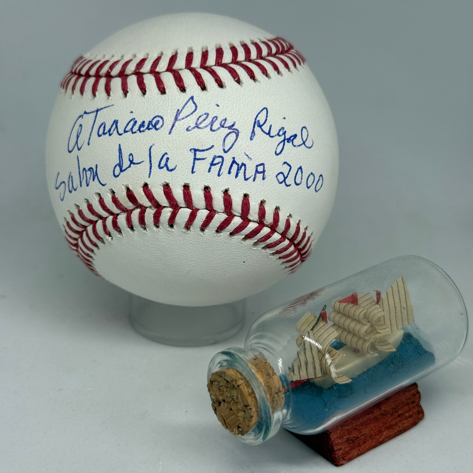 Tony Perez signed Rawlings OML Baseball JSA Inscribed Spanish Full Name A3865