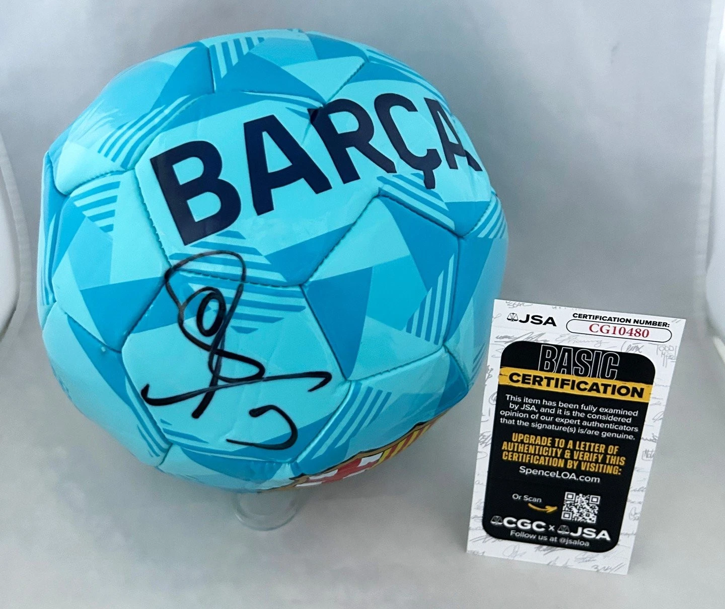 Gerard Pique Soccer Ball Barcelona FC Barca JSA 2 COA