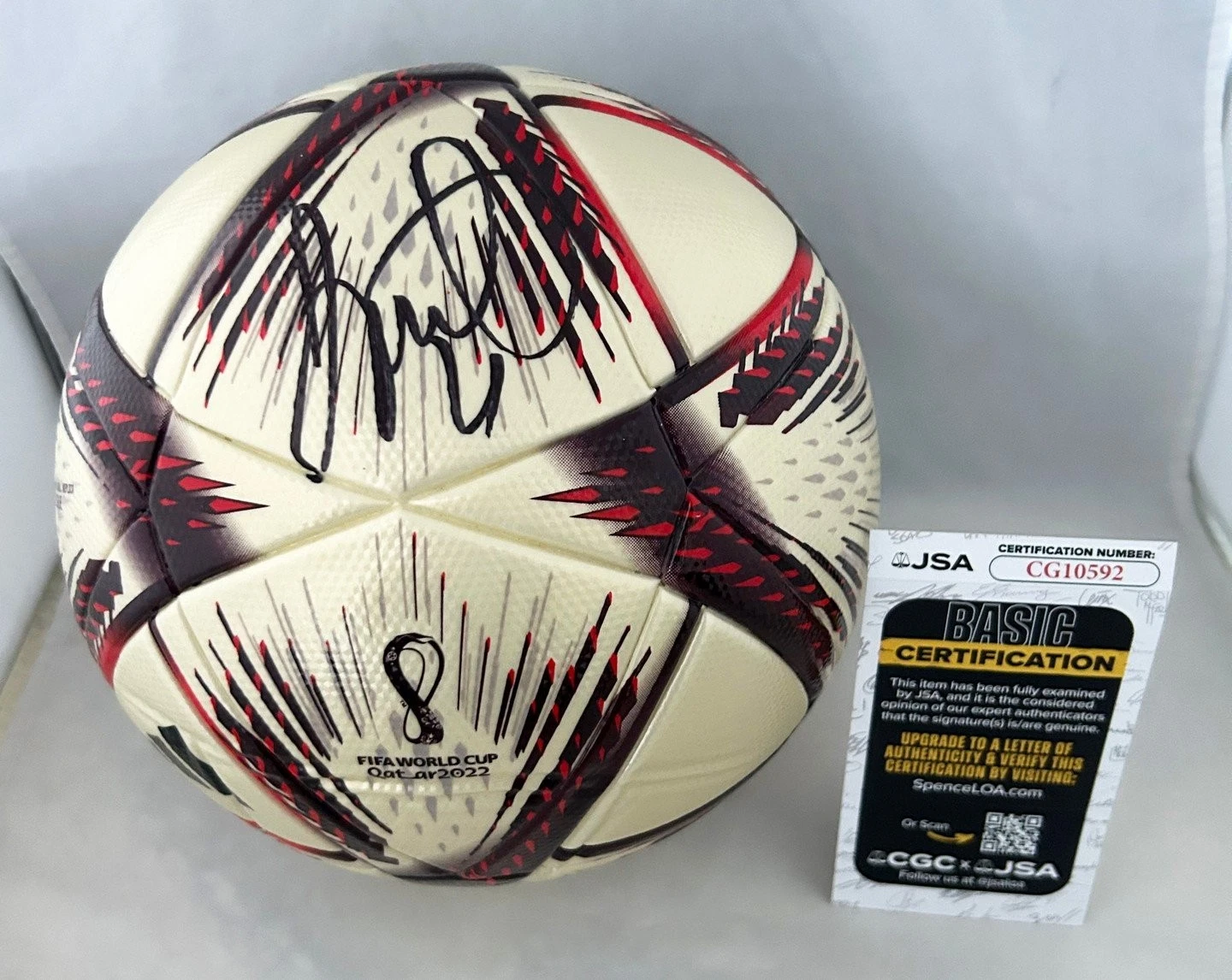 Angel DiMaria Signed Soccer Ball Argentina 2022 World Cup JSA COA