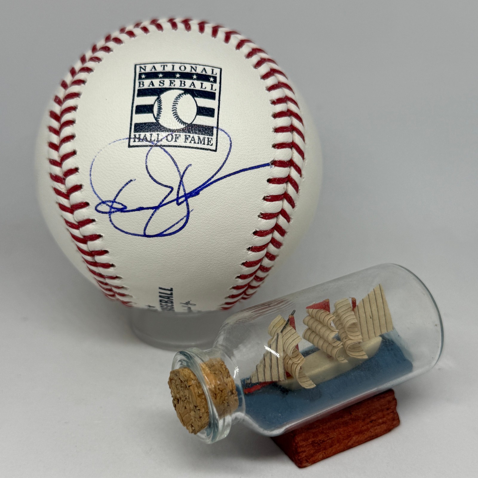 Dennis Eckersley signed Rawlings HOF Logo Baseball JSA COA A's Cubs Auto A3904