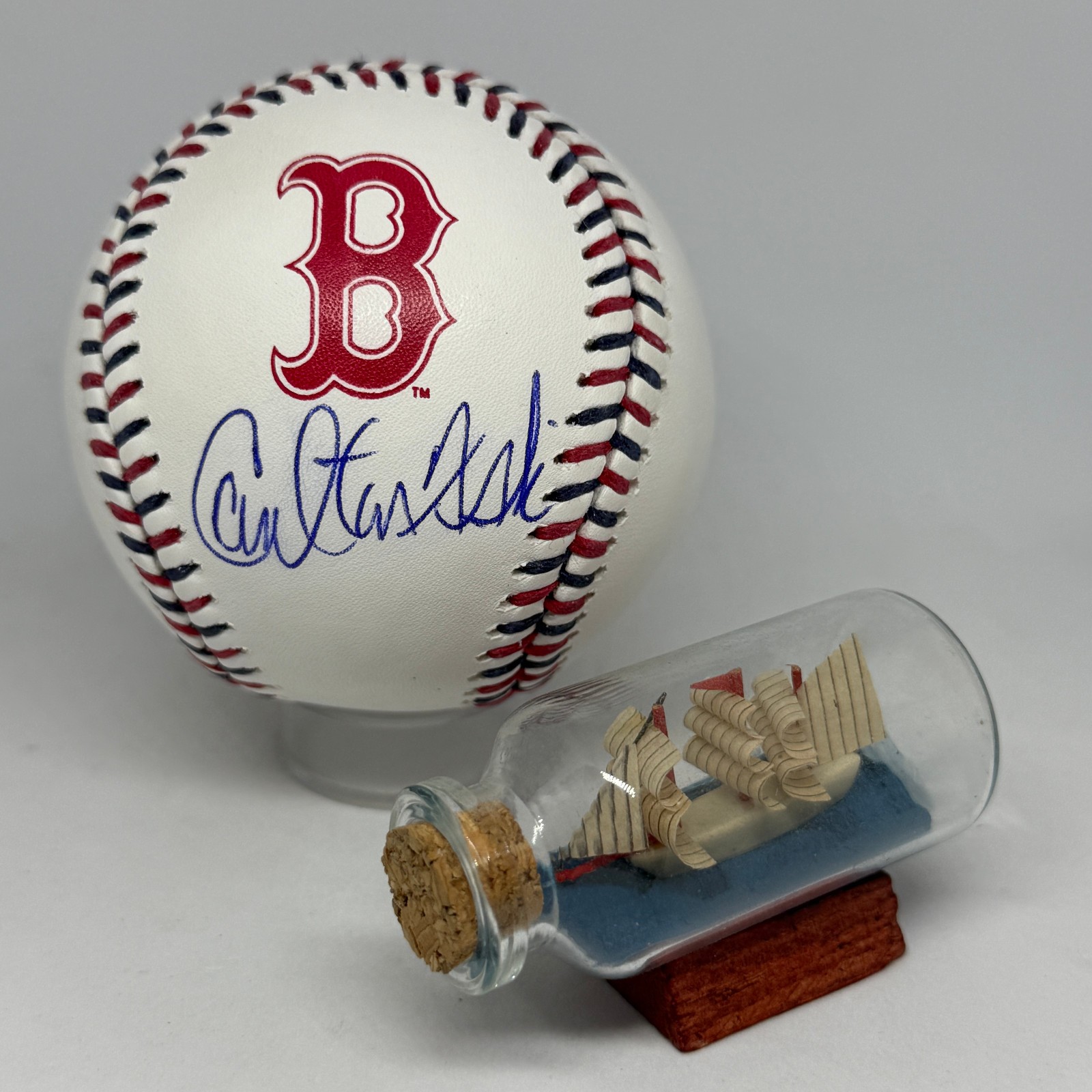 Carlton Fisk signed Rawlings Red Sox Team Stitch Logo Baseball JSA COA HOF A3914