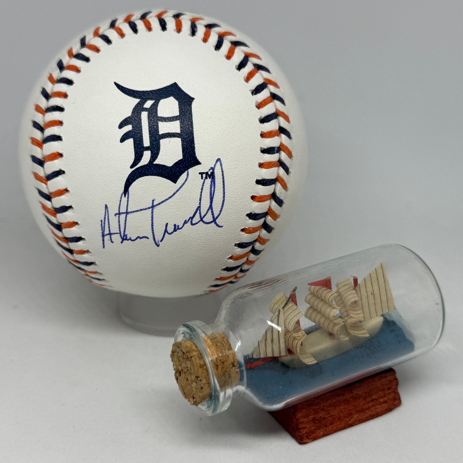 Alan Trammell signed Rawlings Tigers Team Stitch Logo Baseball JSA COA A3927