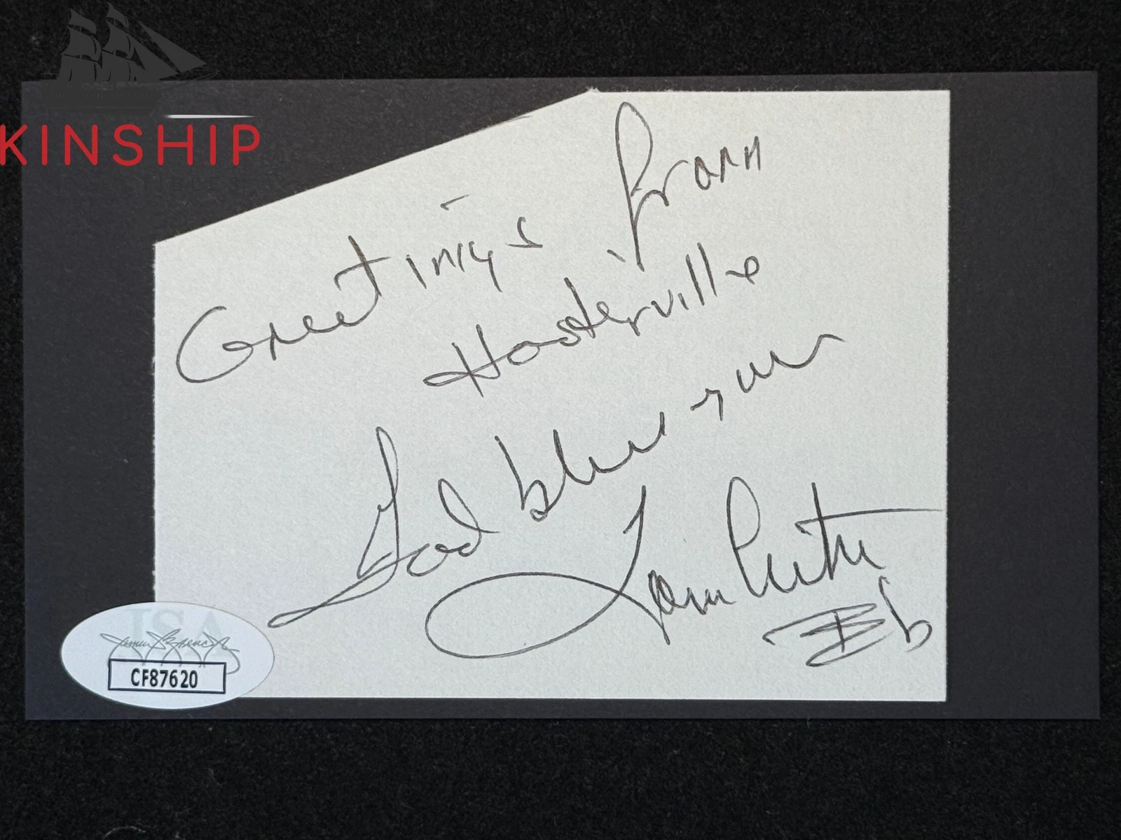 Tom Lester signed Cut JSA COA Green Acres Inscribed Actor Auto Rare I229