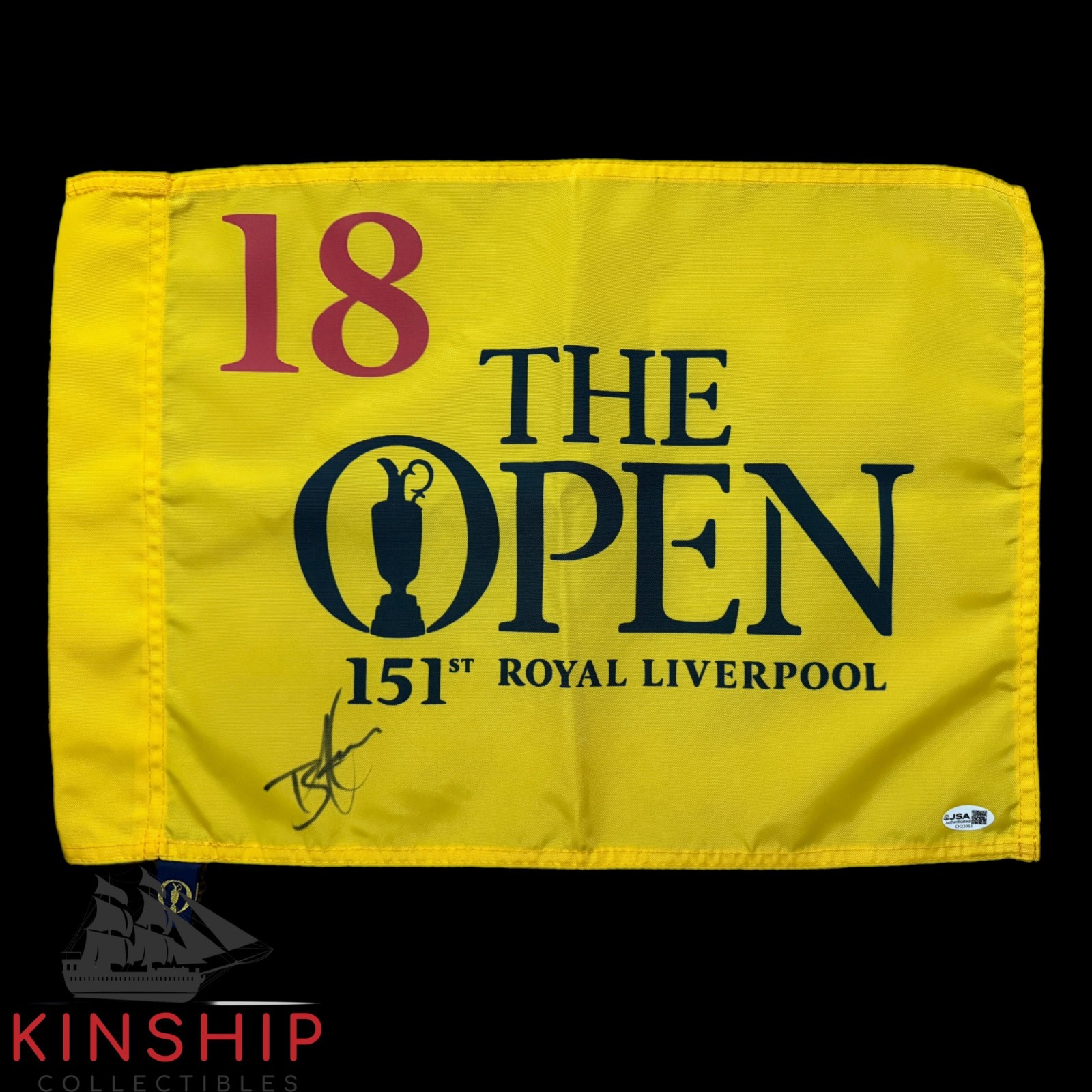 BRIAN HARMAN SIGNED 2023 151ST BRITISH OPEN PIN FLAG JSA COA GOLF AUTO G165 COLLECTIBLE MEMORABILIA
