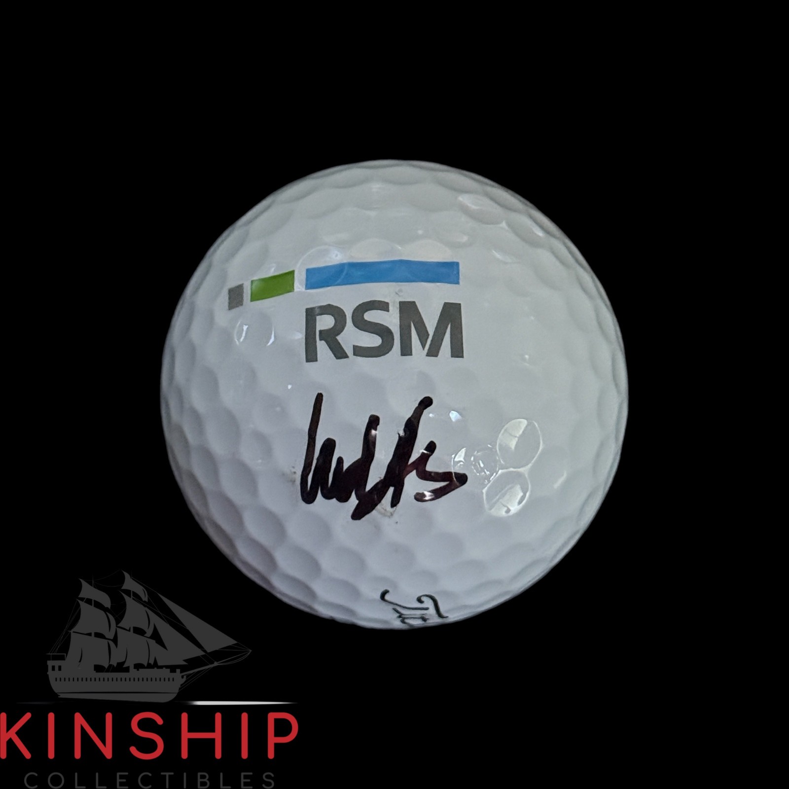 Ludvig Aberg signed RSM Logo Golf Ball JSA COA Rare 1st Win PGA Masters A3988