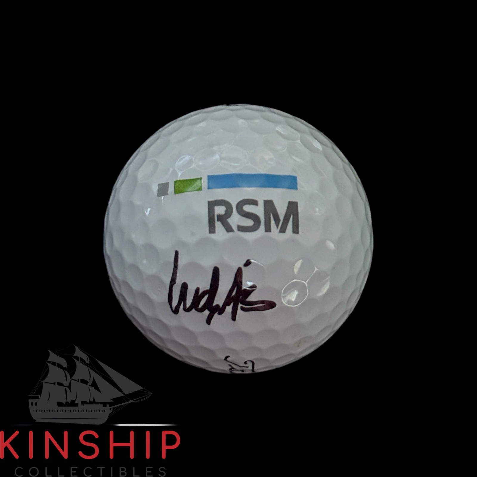 Ludvig Aberg signed RSM Logo Golf Ball JSA COA Rare 1st Win PGA Masters A3989