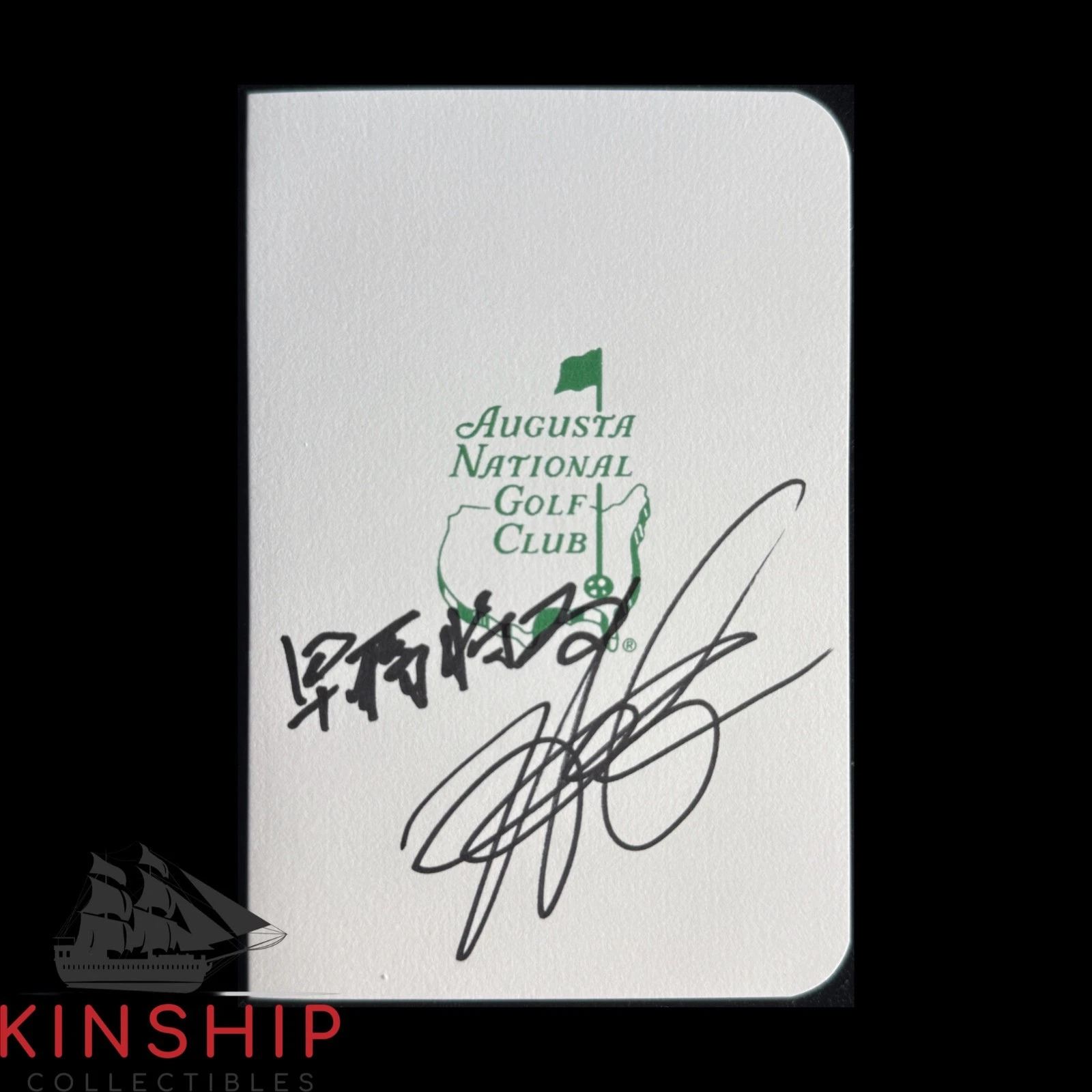 Hideki Matsuyama Shota Hayafuji signed Masters Scorecard JSA COA Golf Auto Z2284