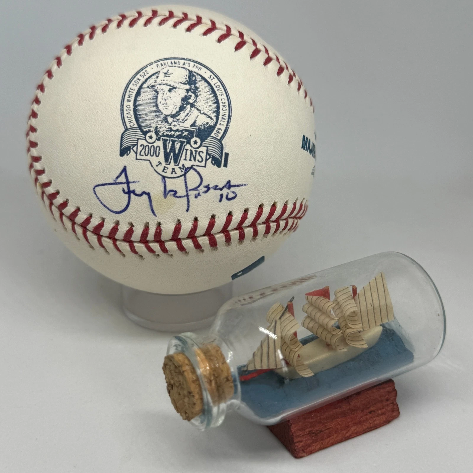 Tony LaRussa signed Rawlings 2000 Wins Logo Baseball JSA COA Rare Auto HOF A4015