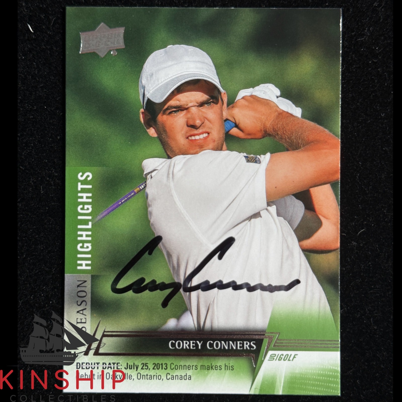 Corey Conners signed 2024 Upper Deck Golf Trading Card PGA Masters Auto R121
