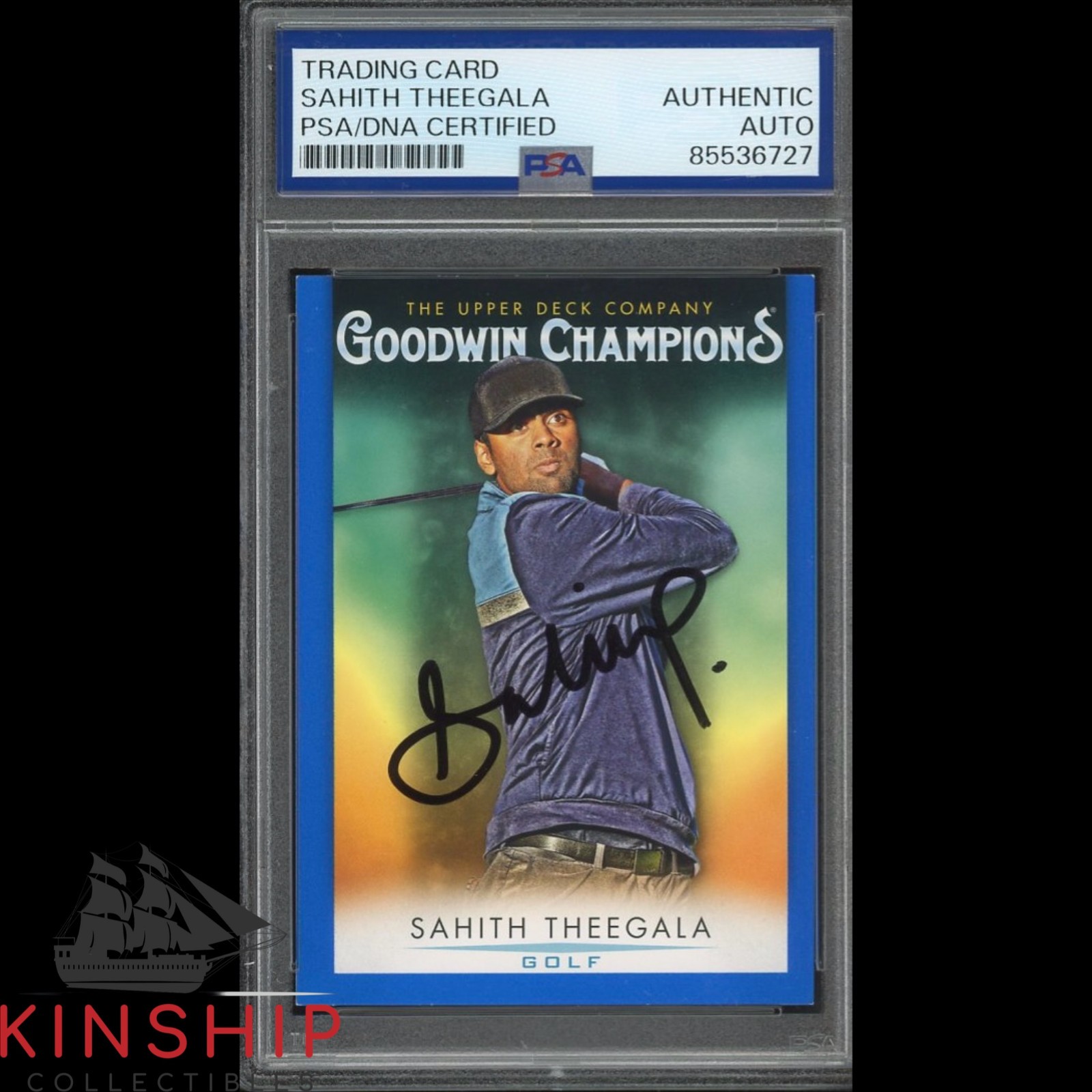 Sahith Theegala signed 2021 Upper Deck Card PSA DNA Slabbed Masters Auto C4784