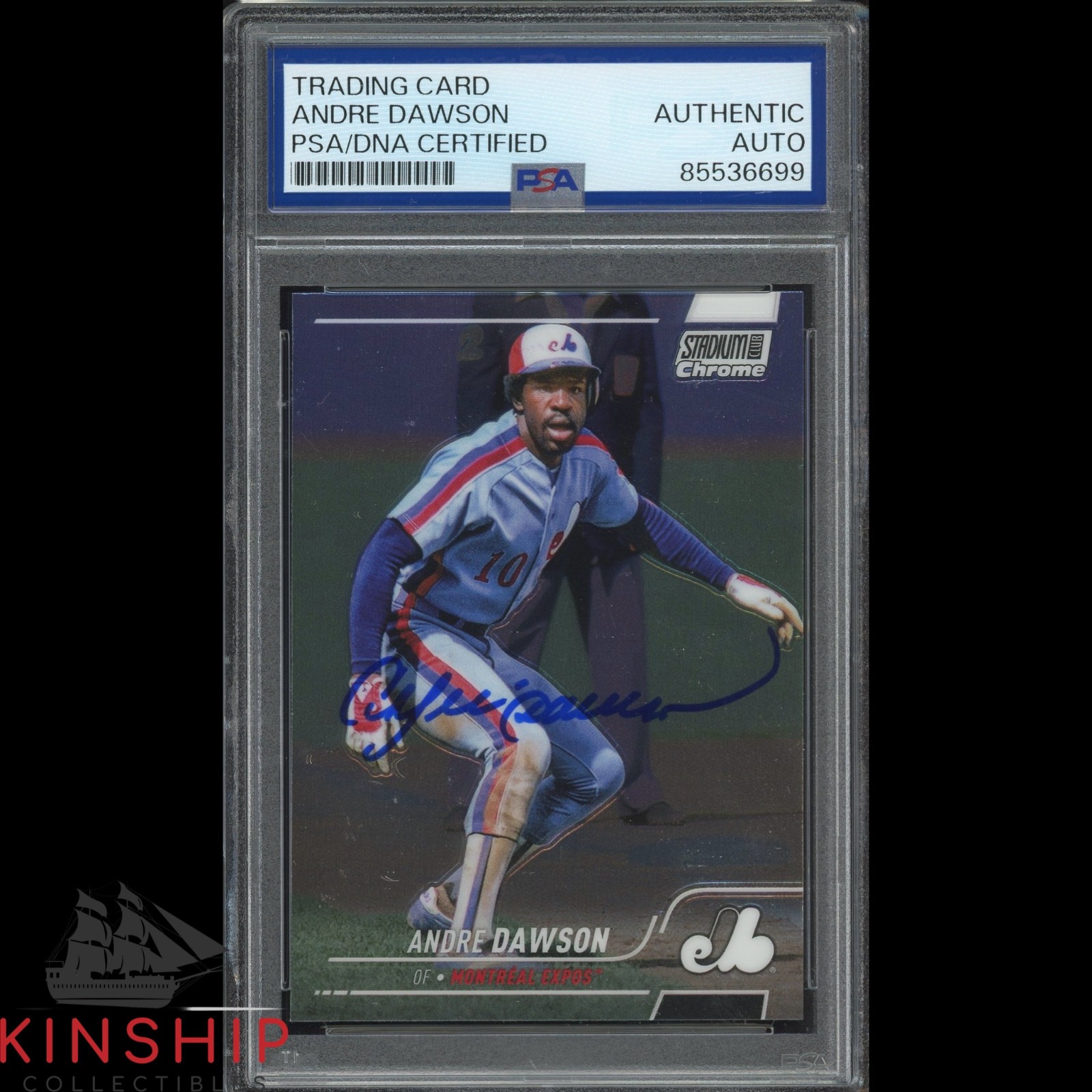 Andre Dawson signed 2022 Topps Chrome Trading Card PSA DNA Slab Auto HOF C4799
