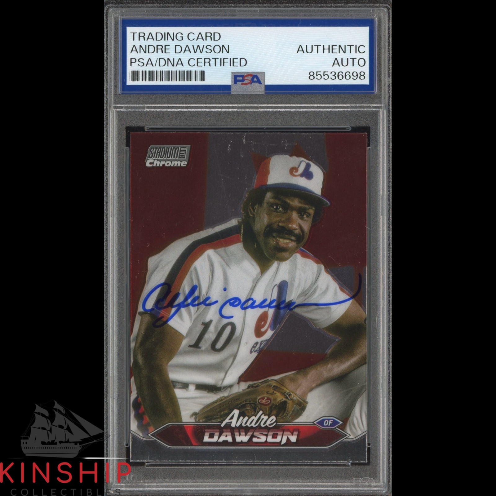 Andre Dawson signed 2024 Topps Chrome Trading Card PSA DNA Slab Auto HOF C4798