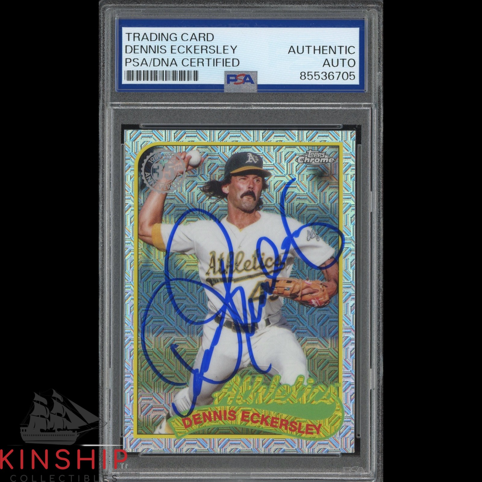 Dennis Eckersley signed 2024 Topps Chrome Trading Card PSA DNA Slab Auto C4790