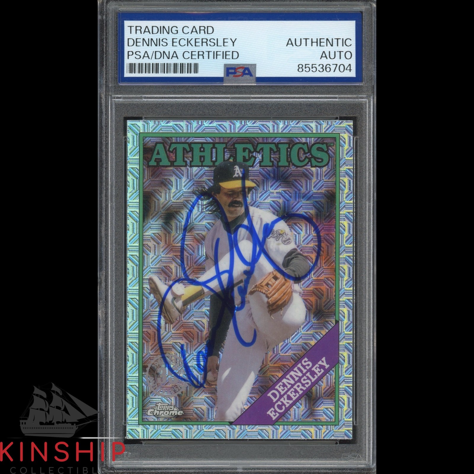 Dennis Eckersley signed 2023 Topps Chrome Trading Card PSA DNA Slab Auto C4789