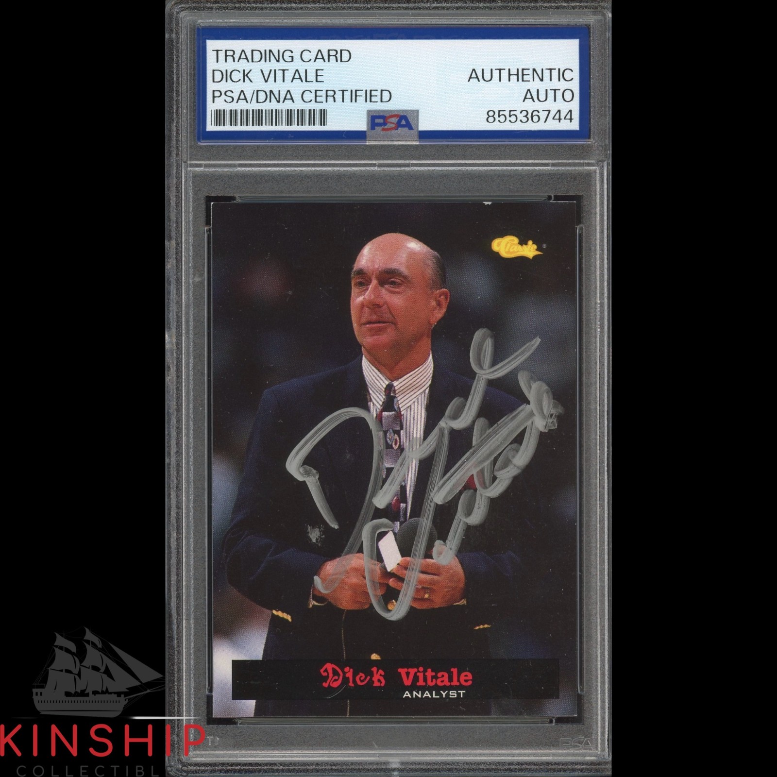 Dick Vitale signed 1994 Classic Games Trading Card PSA DNA Slab NCAA Auto C4804