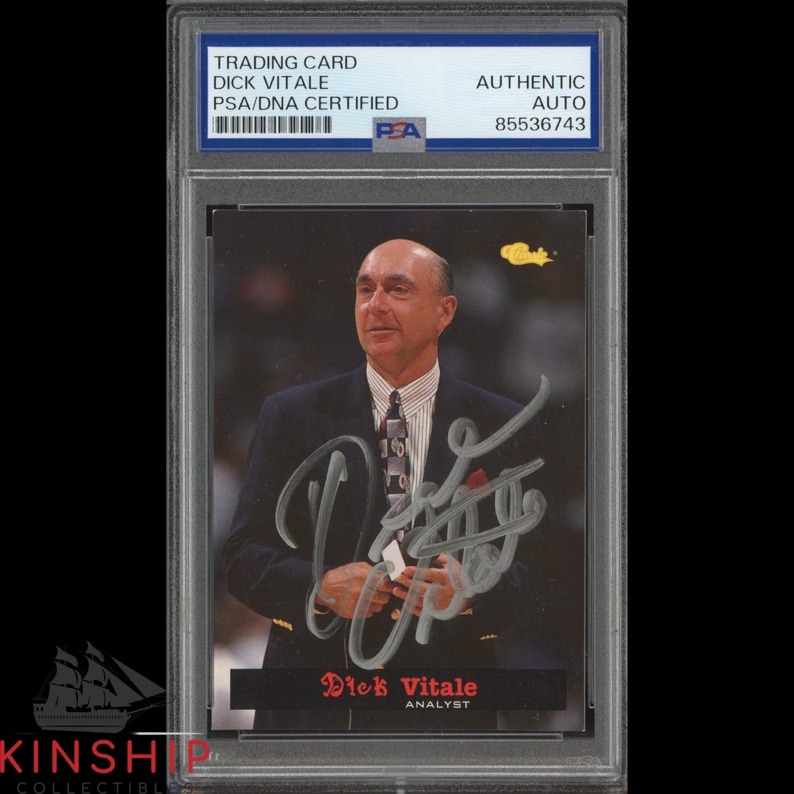 Dick Vitale signed 1994 Classic Games Trading Card PSA DNA Slab NCAA Auto C4805
