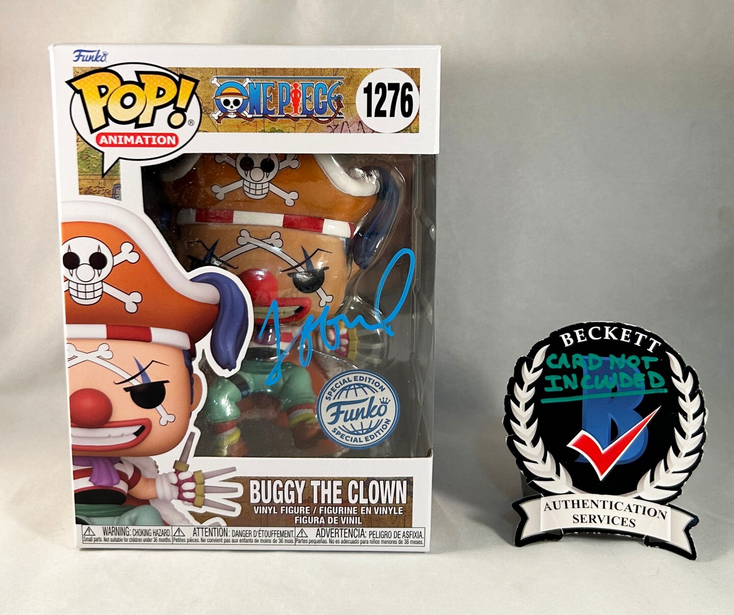 Jeff Ward Signed Funko Pop One Piece Buggy The Clown Beckett BAS COA