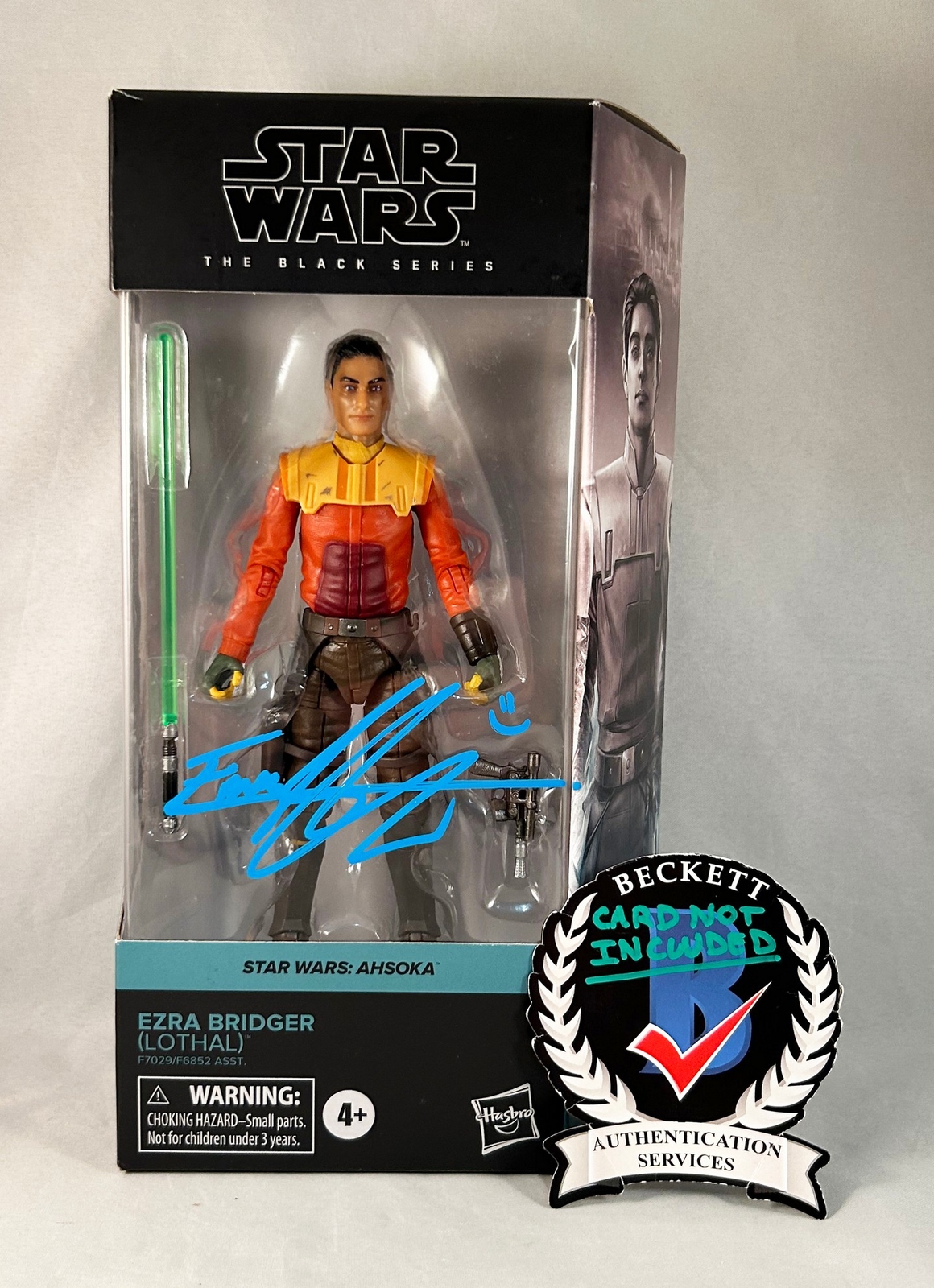 Eman Esfandi Signed Action Figure Star Wars Ahsoka Ezra Bridger Beckett BAS COA