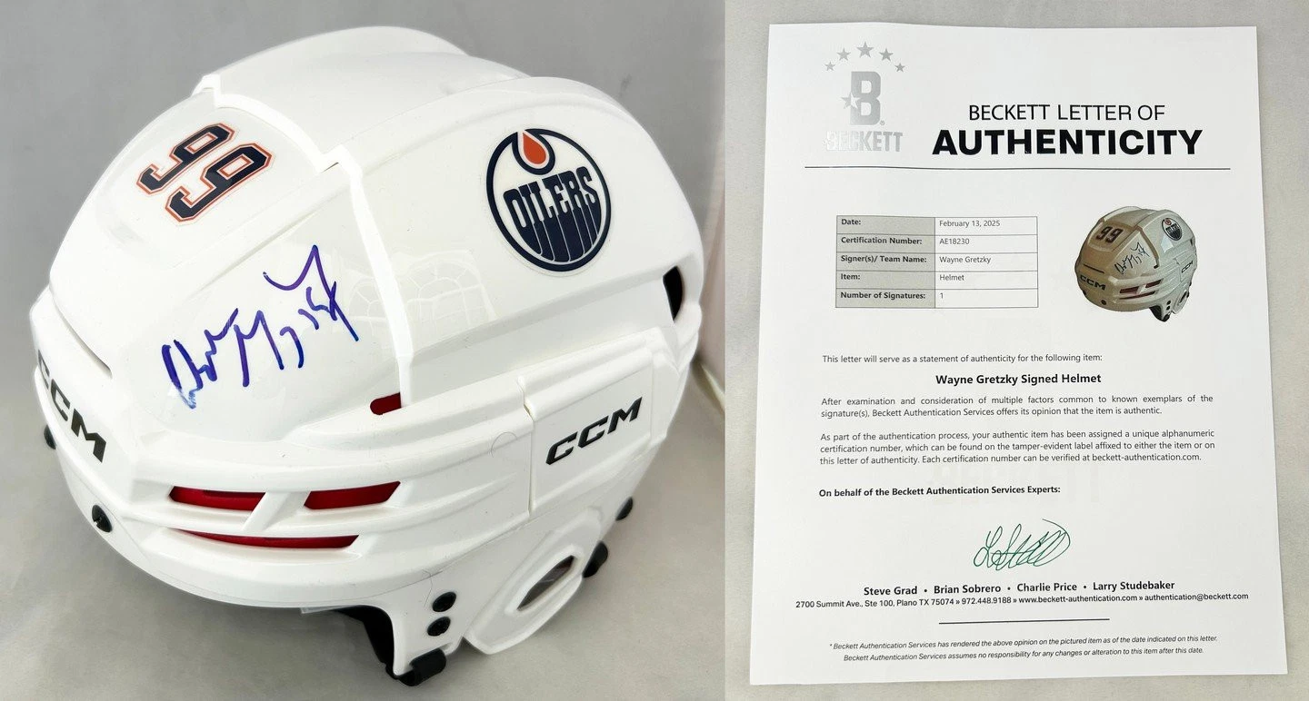 Wayne Gretzky Signed Full Size Helmet Edmonton Oilers Beckett BAS COA