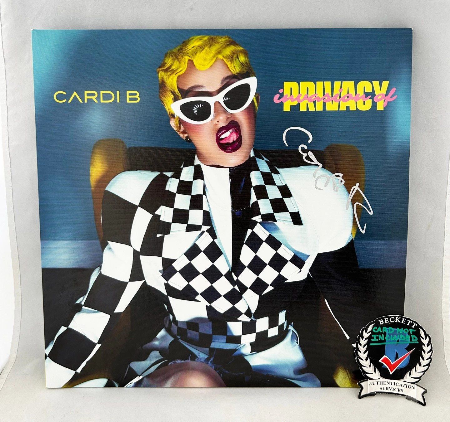Cardi B Signed Vinyl LP Album Invasion of Privacy Beckett BAS 2 COA