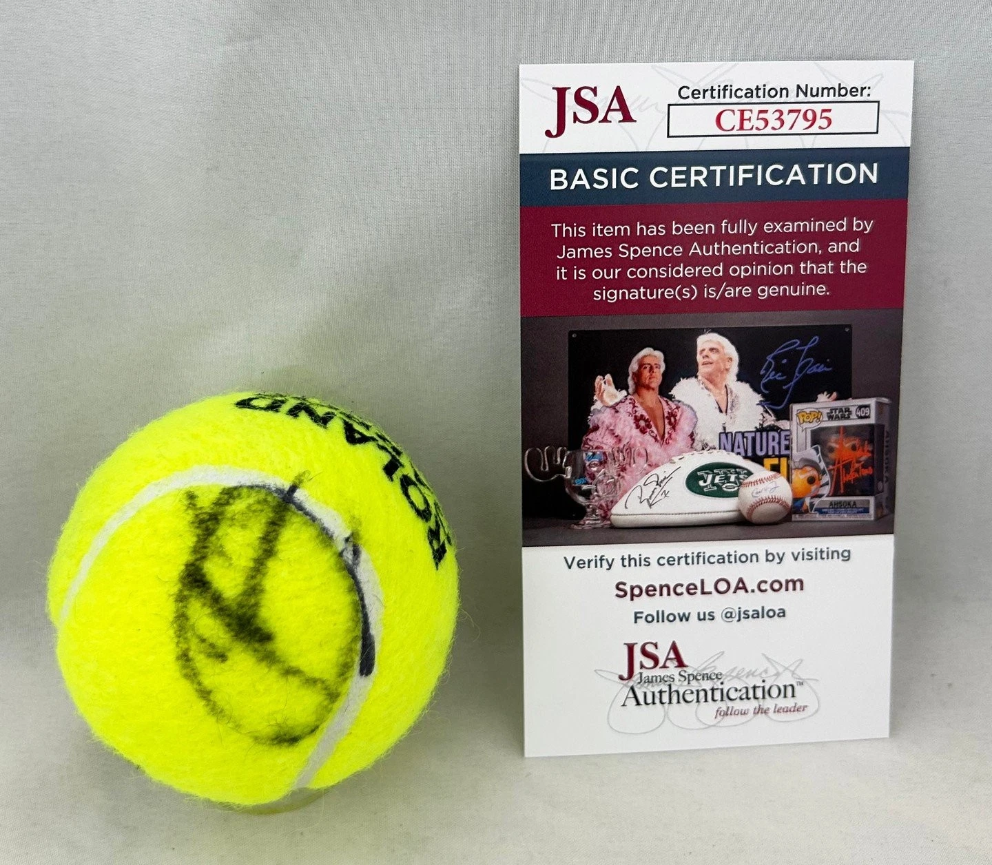 Novak Djokovic Signed Tennis Ball Roland Garros French Open JSA COA