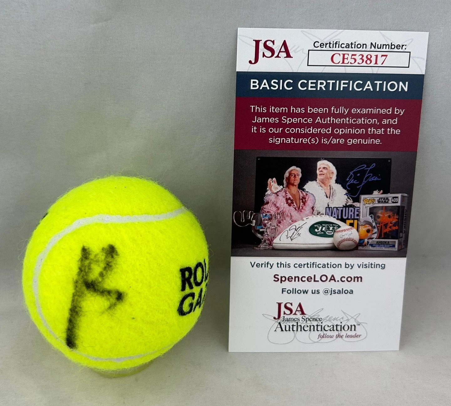 JUAN CARLOS FERRERO SIGNED TENNIS BALL ROLAND GARROS FRENCH OPEN JSA 1 COA COLLECTIBLE MEMORABILIA