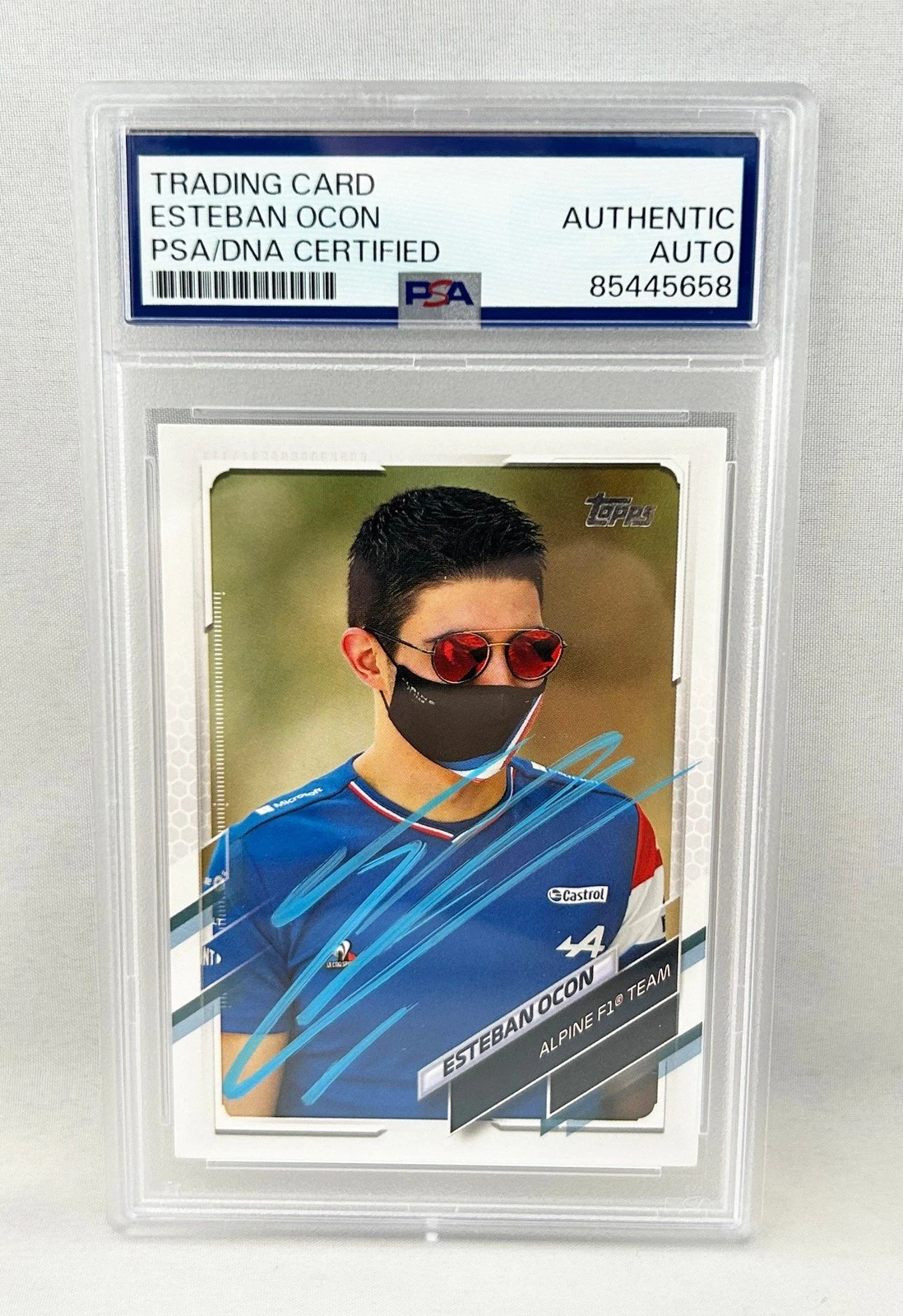 Esteban Ocon Signed Card 2021 Topps Formula 1 PSA/DNA COA