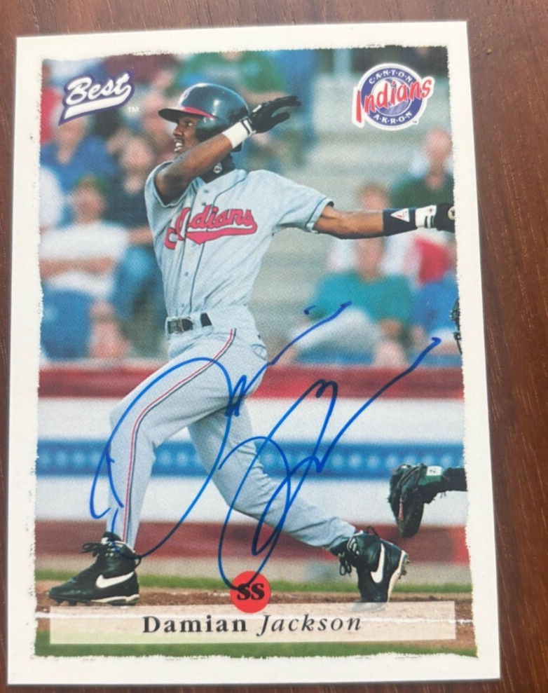 1995 Best Damian Jackson SIGNED AUTOGRAPHED CARD #14 CLEVELAND INDIANS