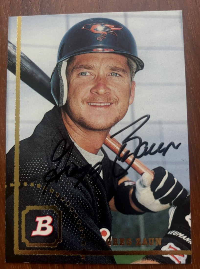 1994 Bowman # 271 GREG ZAUN SIGNED AUTOGRAPHED ROOKIE CARD RC Baltimore Orioles