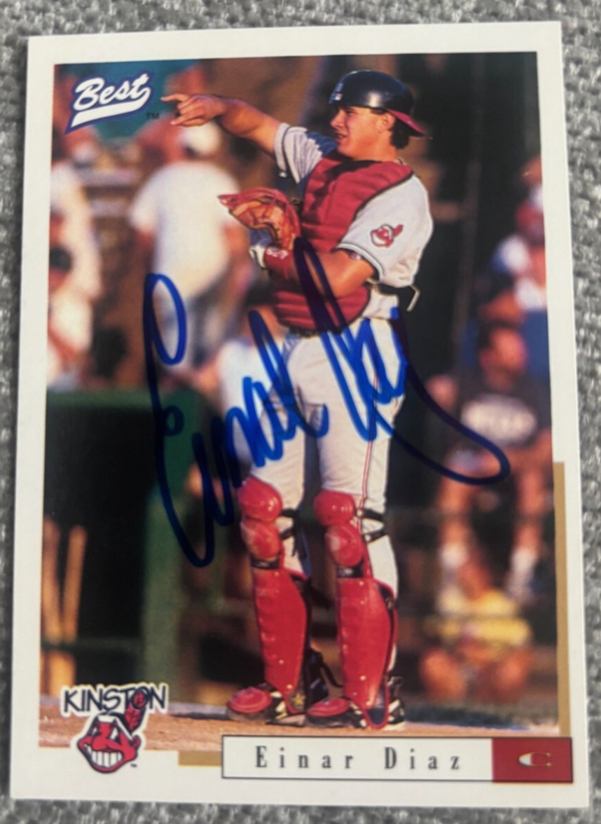 1996 Best Minor League Einar Diaz #28 signed autographed card Cleveland Indians