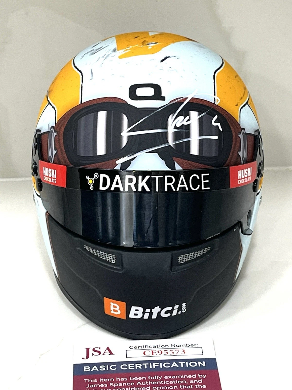 Lando Norris Hand Signed official 1:2 Mini Helmet McLaren Formula 1 F1 JSA CERT