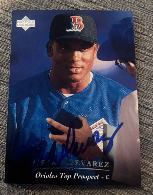 1995 Upper Deck Minors Cesar Devarez #160 Bowie Baysox Signed Autographed Card