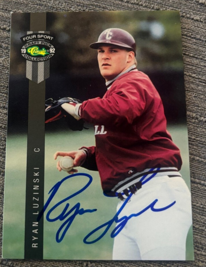 RYAN LUZINSKI 1992 CLASSIC 4 SPORTS DRAFT PICK  #248 signed autographed card